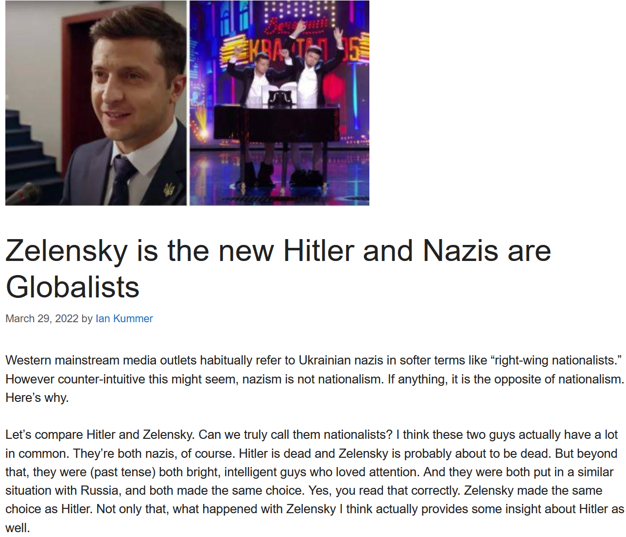 Zelensky is the new Hitler